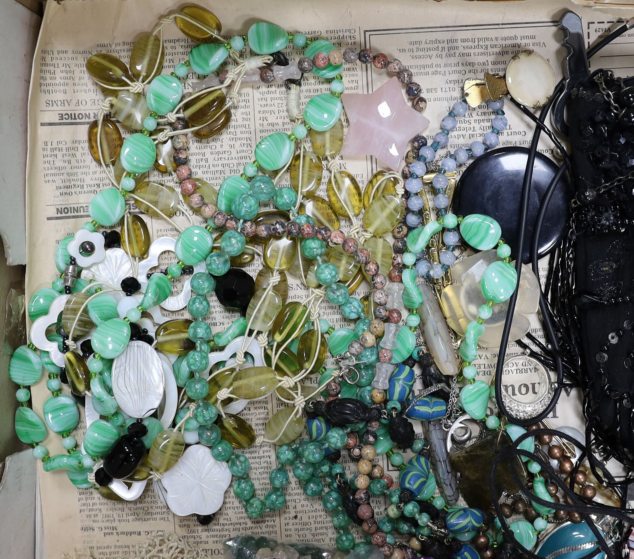 A large quantity of assorted costume jewellery.